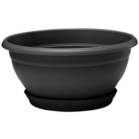 Coupe LOTUS Gris anthracite avec soucoupe clipsée, 30 x 15 cm, 5,3L - EDA