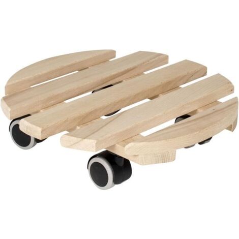 Support à roulettes Ø38 cm en bois de hêtre - EDA (1/3)