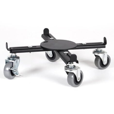 EDA – Support extensible à roulettes pour pots carrés et ronds 28,5-40,5 cm – Capacité 100 kg – Métal époxy noir – 4 roulettes pour déplacement facile