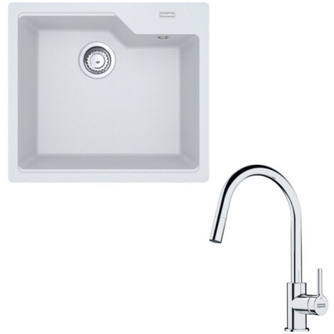 Pack cuve Urbis Fragranit blanc artic 560 x 500 x 230 mm + mitigeur Lina J douchette - Franke
