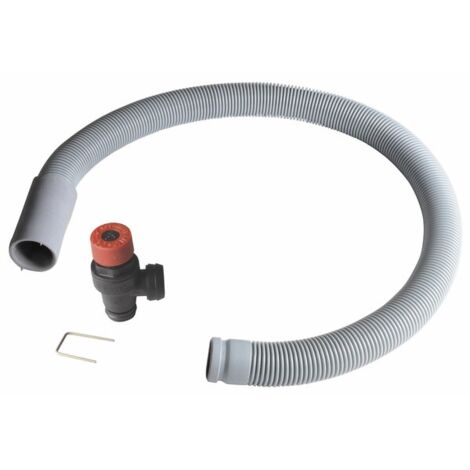 Diff – Soupape de sécurité chauffage central 3 bar – Filetage sortie 1/2" – Clip de sécurité et tuyau de vidange inclus