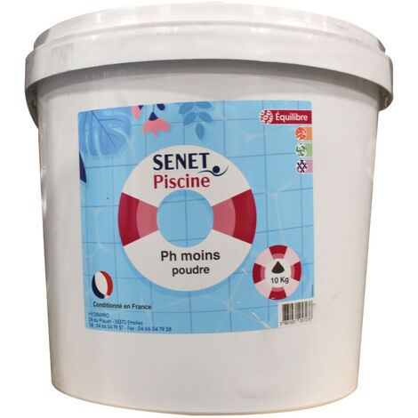 pH moins poudre, diminution du pH - Seau de 10 kg - SENET Piscine (1/2)