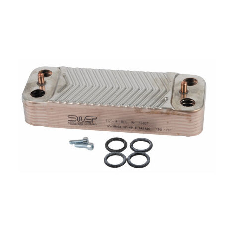Diff – Échangeur thermique à plaques 24/28 – 2 plaques – Pour chaudières De Dietrich – Transfert thermique efficace pour eau chaude sanitaire
