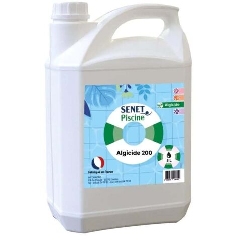 Algicide 200 - Anti-algue concentré avec séquestrant - Bidon de 5L - Senet Piscine
