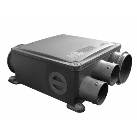 Diff – Caisson VMC autoréglable extra plat 170mm – 4 piquages Ø80 et 1 Ø125 – Débit max pour habitat T2 à T7 – Poids 2.9kg