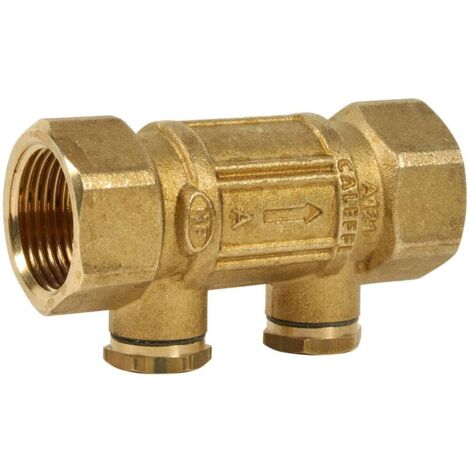 Clapet antipollution NF ACS femelle 1/2" (15/21) avec bouchons laiton 1/4" (8/13) - Longueur 68 mm - Sferaco