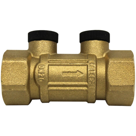 Clapet antipollution NF ACS femelle 3/4" (20/27) avec bouchons laiton 1/4" (8/13) - Longueur 78 mm - Sferaco