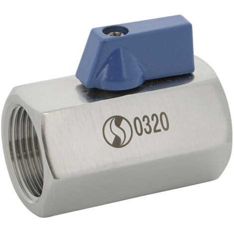Mini vanne à sphère inox monobloc femelle BSP PN 63 1/8'' (5/10) - Sferaco (1/2)