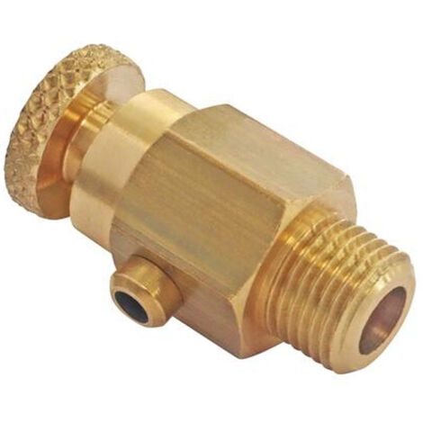 Blanc Habitat – Purgeur d'air mâle laiton brut 8/13 – Pointeau et volant molette pour purge efficace – Filetage plomberie pour radiateurs