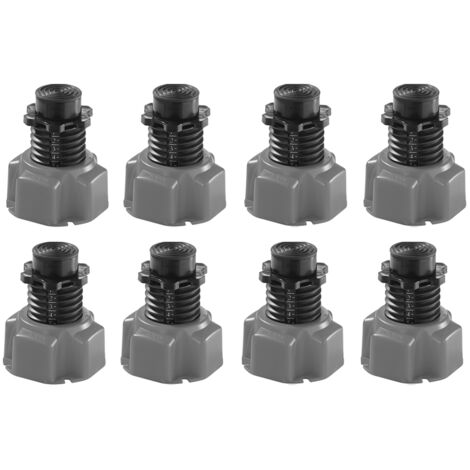 Wirquin Pro – Lot de 8 pieds Niv'eau réglable pour receveur de douche – Ajustement de 88 à 172 mm – Résistance 450 kg/pied – Vissage manuel et mécanique