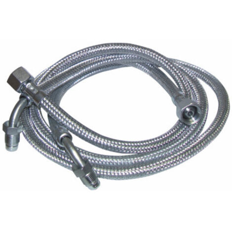 Diff – Flexible fioul femelle 3/8" x mâle 1/4" – Coudé – Ø8mm – Longueur 1000mm – Compatible chaudières Elco