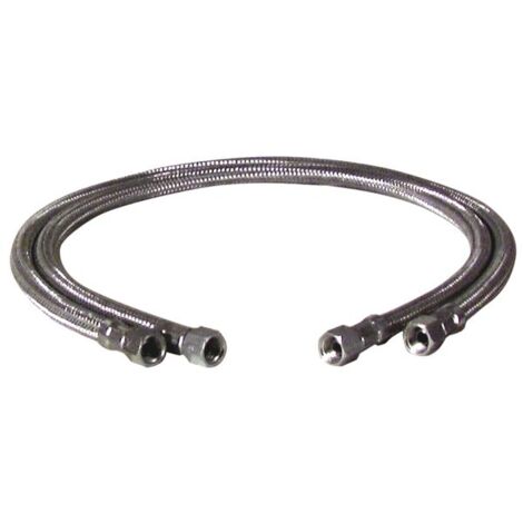 2 Flexibles fioul Femelle 1/4" x Femelle 1/4" droit Ø8 mm, longueur 750 mm pour chaudière BENTONE, LMB, ELCO, JOANNES (1/3)