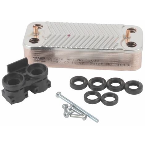 Diff – Échangeur thermique 16 plaques – Compatible chaudières Chaffoteaux – Inclus 6 joints toriques – Transfert thermique efficace - 61302409-01 (1/2)