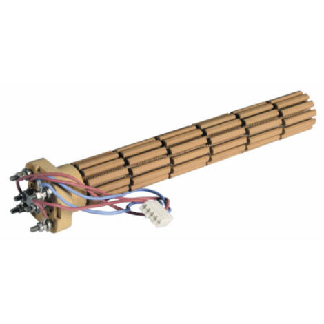 Diff – Résistance stéatite 1800W Ø47 tri câblée tête carrée – Filetage métrique pas standard – Longueur sous tête 330mm – 6 bornes