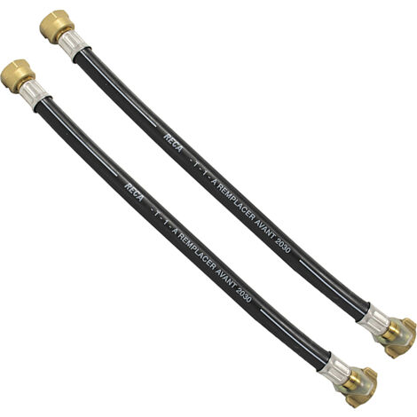 Favex – Lyre souple NF gaz butane propane 35 cm – Haute pression 20 bars – Écrou bouteille et écrou 20x150 – Date de péremption 5 ans