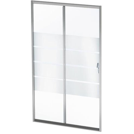 Paroi porte 2 volets coulissants ERIS 2 - profilés chromés - L 100 x H 190 cm - ONDEE By Ayor