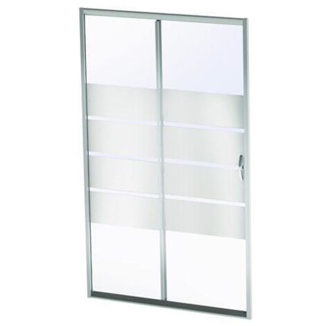 Paroi porte 2 volets coulissants ERIS 2 - profilés chromés - L 120 x H 190 cm - ONDEE By Ayor