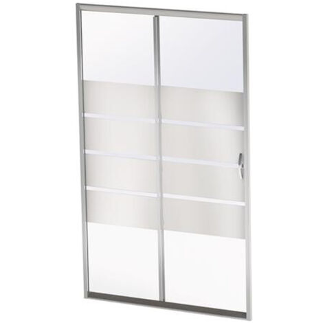 Paroi porte 2 volets coulissants ERIS 2 - profilés chromés - L 140 x H 190 cm - ONDEE By Ayor