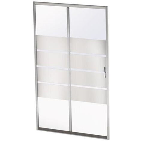 Paroi porte 2 volets coulissants ERIS 2 - profilés chromés - L 160 x H 190 cm - ONDEE By Ayor