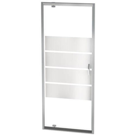 Paroi porte pivotante ERIS 2 - profilés chromés - L 90 x H 190 cm - ONDEE By Ayor