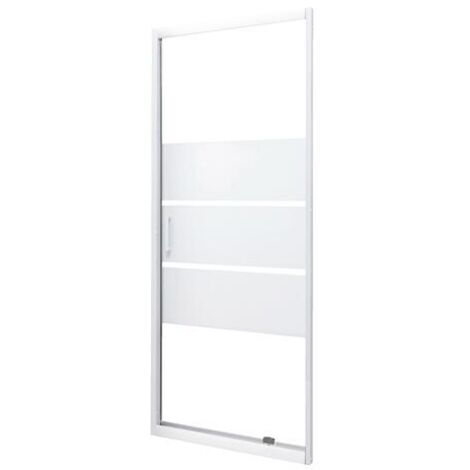 Ondee – Paroi de douche pivotante 80 cm en verre trempé 4 mm – Accès face – Profilés aluminium blanc – Installation réversible – Hauteur 185 cm