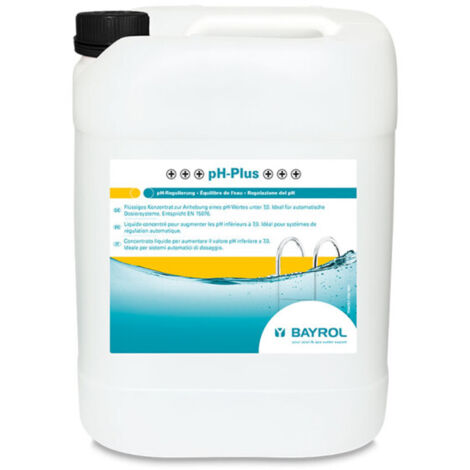 Bayrol – Régulateur de pH liquide concentré 10 L – Augmente pH sous 7,0 – Compatible avec tous les traitements et systèmes de filtration (1/5)