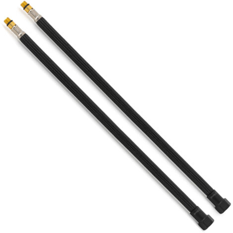 2 Flexibles sanitaires NOIR POLYMÈRE Øintér.8mm - Femelle 1/2" NOIR MAT - Mâle M10x1 - 400mm - TAQ PREMIUM