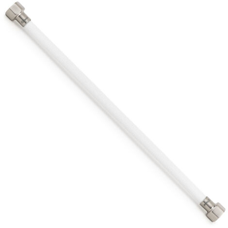 Flexible sanitaire Blanc POLYMÈRE Øintér.8mm - Femelle 1/2" - Femelle 1/2" Acier brossé - 400mm - TAQ PREMIUM - Tucai