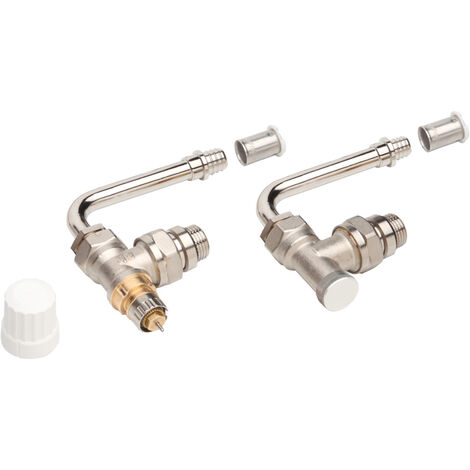 Kit raccordement radiateur 45mm équerre - PER à sertir Ø16 - Danfoss