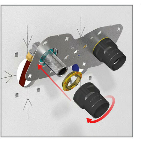 Watts – Sortie de cloison Robifix 150 mm male DN20 (3/4') à sertir – Compatible tubes PER et PB Ø 16 mm – Installation rapide et étanche