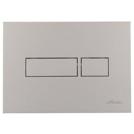 Plaque de commande double volume REC Nicoll - Pour bâtis-supports auto-portants - Rectangulaire - ABS - Gris