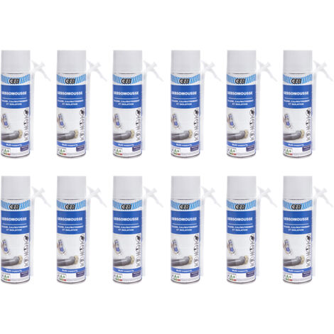 Carton de 12 aérosols mousse polyuréthane 500ml + gants - GEBSOMOUSSE (1/2)