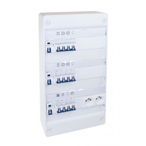 Eurohm – Coffret électrique monté-câblé 39 modules – 3 rangées – Installation monophasée – Plastique anti-UV – Pour logements T3/T4 (1/2)