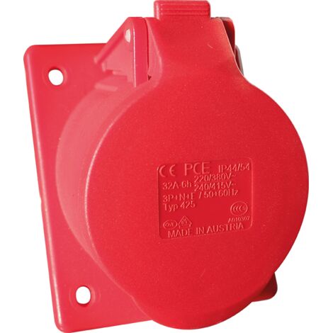 Socle de prise industrielle 3P+N+T 16A pour coffret de chantier triphasé - Eur'Ohm (1/2)