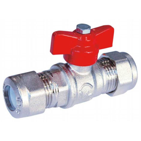 Sferaco – Vanne à sphéro-conique mâle mâle pour tube cuivre Ø12 – Corps laiton – Pression jusqu'à 120 °C – Étanchéité PTFE