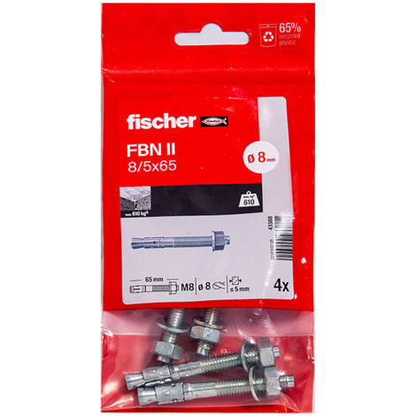4 goujons d'ancrage FBN II Ø8 x 65 mm /4B - Fischer