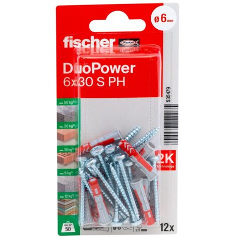 Fischer 535479 DuoPower 6 x 30 S PH K NV Cheville 30 mm 6 mm 1 set V887163 (1/5)