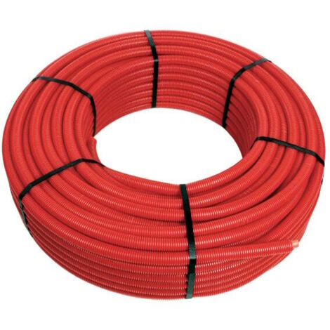 Blansol – Tube PER pré-gainé rouge Ø25 x 2,3 mm – Longueur 10 mètres – Pour plomberie et chauffage – Gaine de protection durable