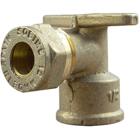 Coude bicone avec base de fixation 1/2" (15/21) Femelle - Cuivre Ø12 - Arcanaute (1/3)