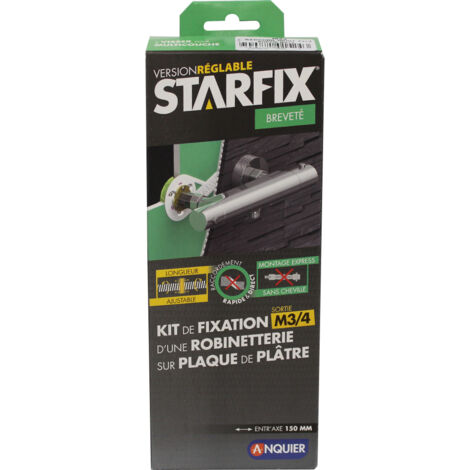 Anquier – STARFIX 150 à visser F 1/2' (15/21) – M 3/4' (20/27) – Installation droite – Convient à épaisseur cloison 13 mm – Montage rapide (1/5)