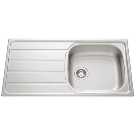 Évier de cuisine en Inox mini-structure Montebello - L 1000 x l 500 x P 160 mm - sous-meuble 60 cm - Aquatop