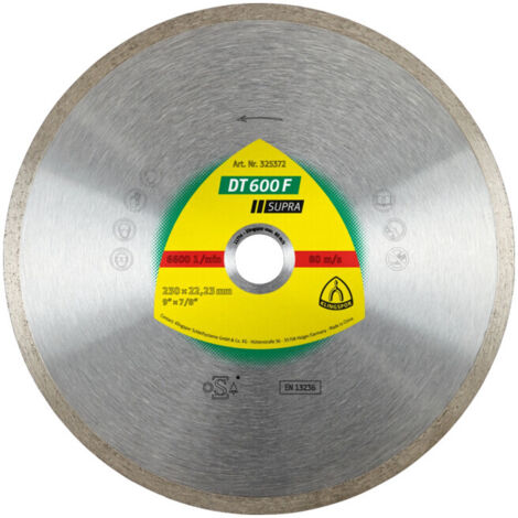 Disque à tronçonner Ø115mm diamanté carrelage - Type DT 600 F - Klingspor 325368 (1/2)