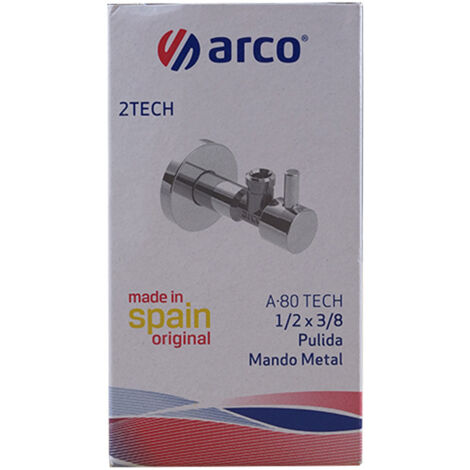 Arco – Robinet de WC mâle 1/2' et 3/8' – Vanne d'angle en laiton – Finition chrome poli – Pression 16 bar – Système VITAQ (1/5)