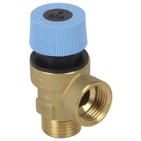 Thermador – Soupape chauffage central 312470 – Raccords 1/2' – Tarage 7 bar – Corps laiton pour systèmes d'eau chaude