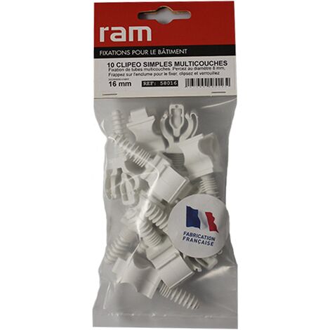 10 CLIPEO simple blanc pour tube multicouche nu Ø16 - RAM (1/4)