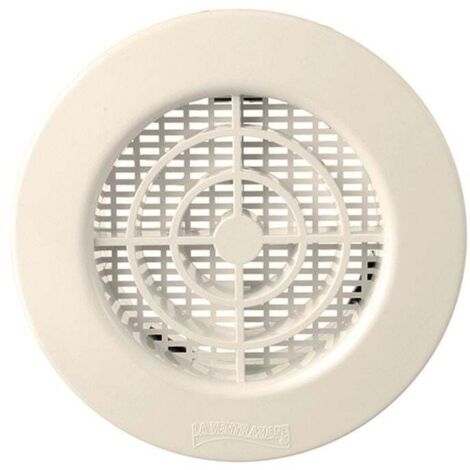 Grille ronde à encastrer plastique - Sable - Ext. Ø147 mm - Tube Ø125 mm - First Plast (1/3)
