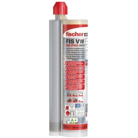 Fischer – Cartouche de scellement chimique résine vinylester 360 ml – Fixations béton C20/25 à C50/60 – Compatible tiges d'ancrage et douilles taraudées