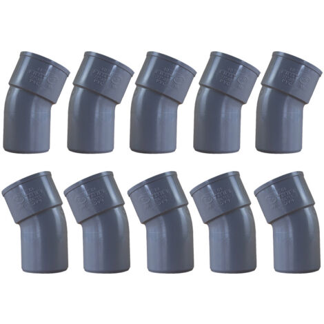 10 coudes PVC 22°30 Mâle Femelle Ø40 - First Plast (1/5)