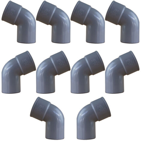 10 coudes PVC 67°30 Mâle/Femelle Ø50 - First Plast (1/5)