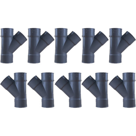 10 culottes PVC 45° Femelle Femelle Ø40 - First Plast (1/5)